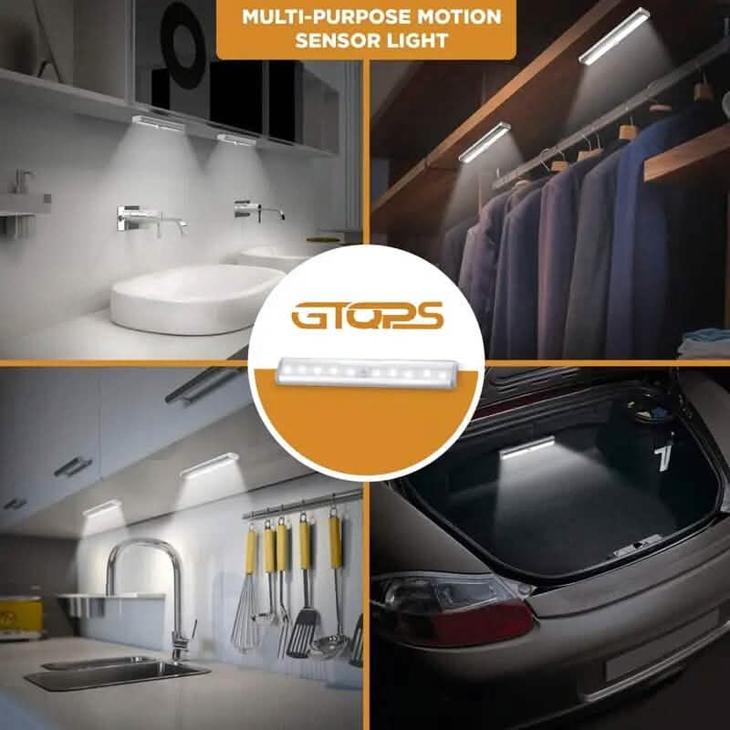 Lot de 3 : éclairage LED sans fil sous armoire avec détecteur de mouvement