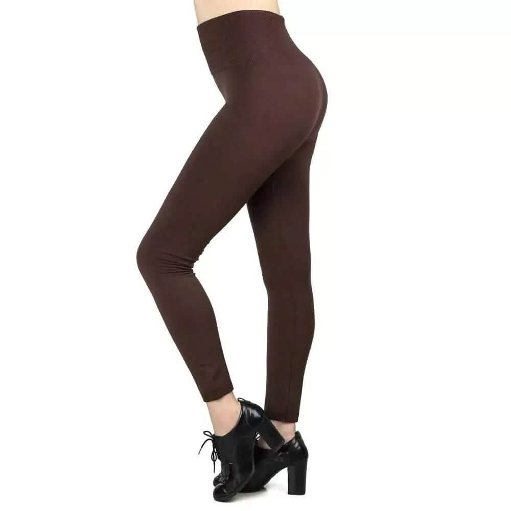 Lot de 3 : Leggings doublés en polaire pour femme, taille haute, doux, extensibles et chauds