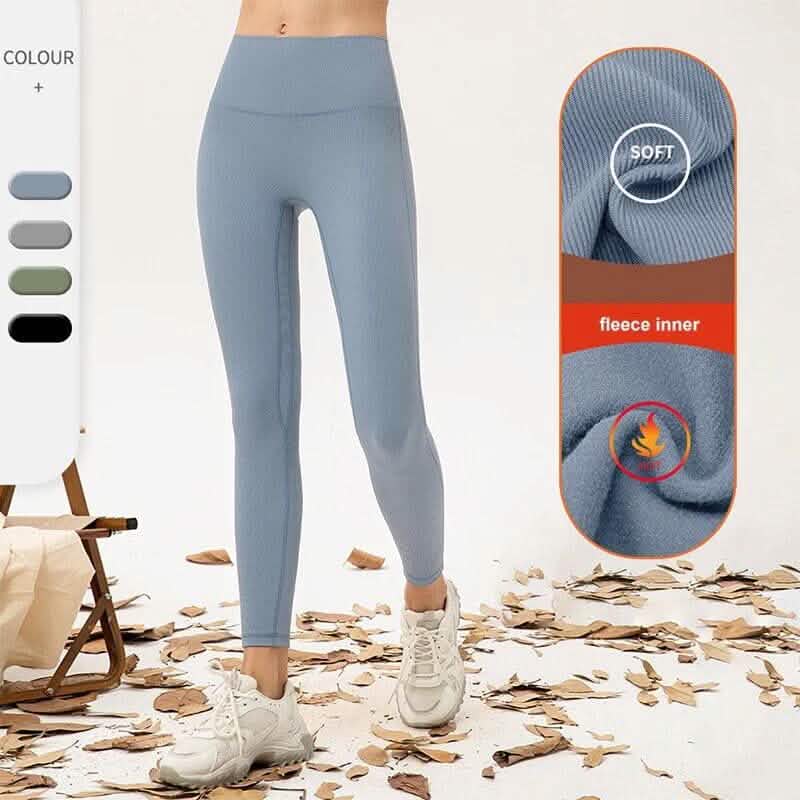 Lot de 3 : Leggings doublés en polaire pour femme, taille haute, doux, extensibles et chauds