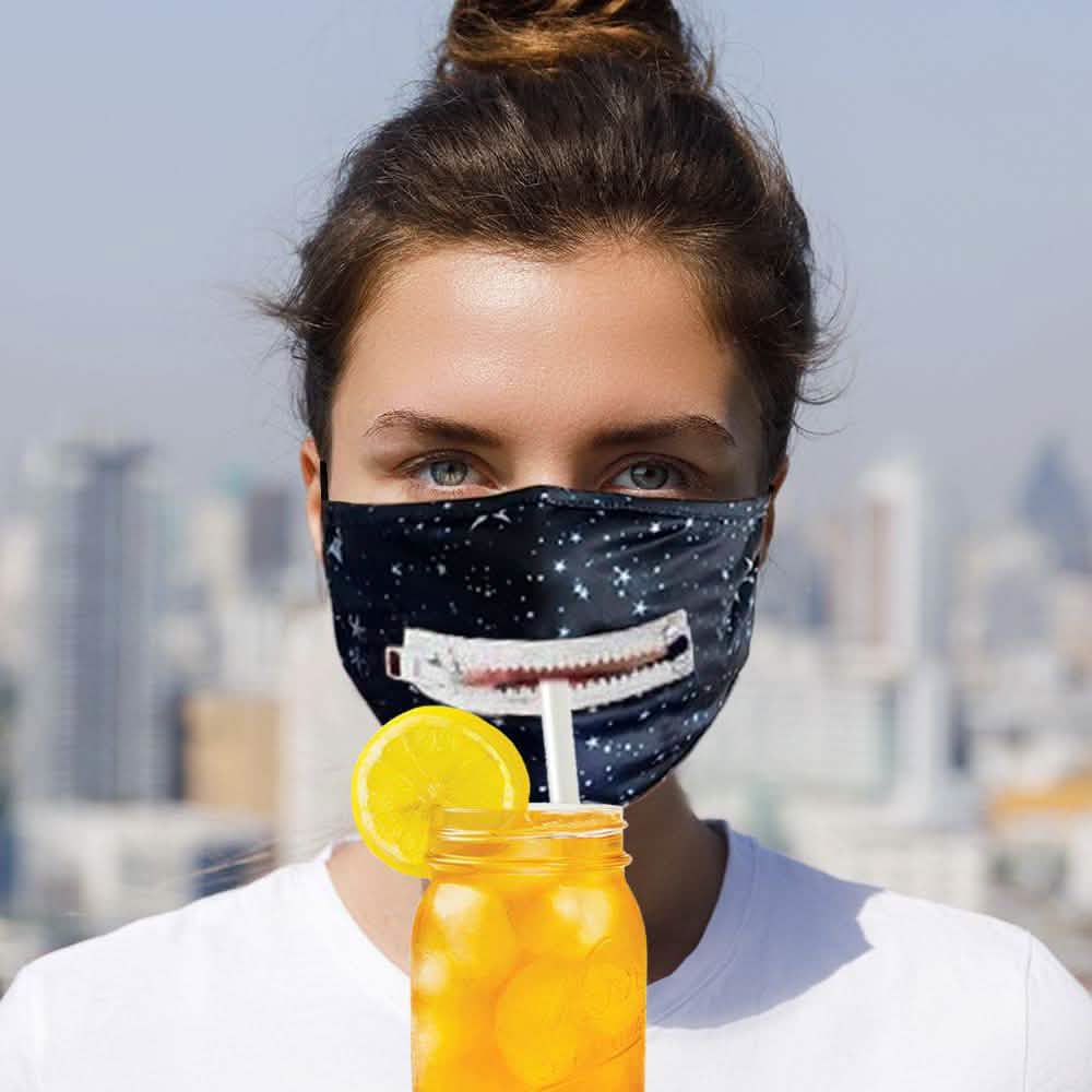 Lot de 3 : Masque en coton réutilisable à fermeture éclair pour usage quotidien