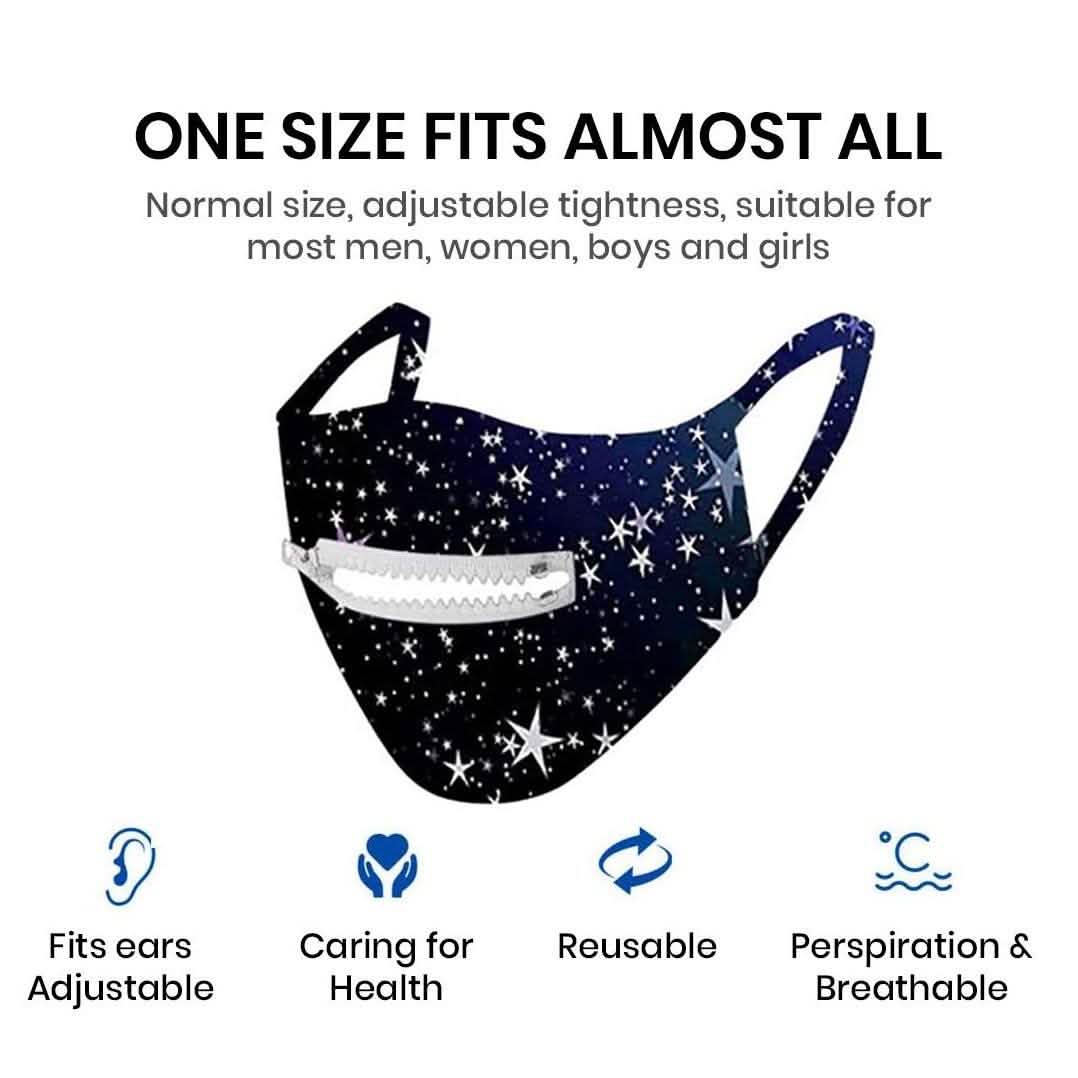 Lot de 3 : Masque en coton réutilisable à fermeture éclair pour usage quotidien