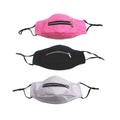 Lot de 3 : Masque en coton réutilisable à fermeture éclair pour usage quotidien