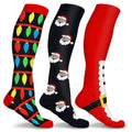 Lot de 3 paires : chaussettes de compression montantes aux genoux Holiday