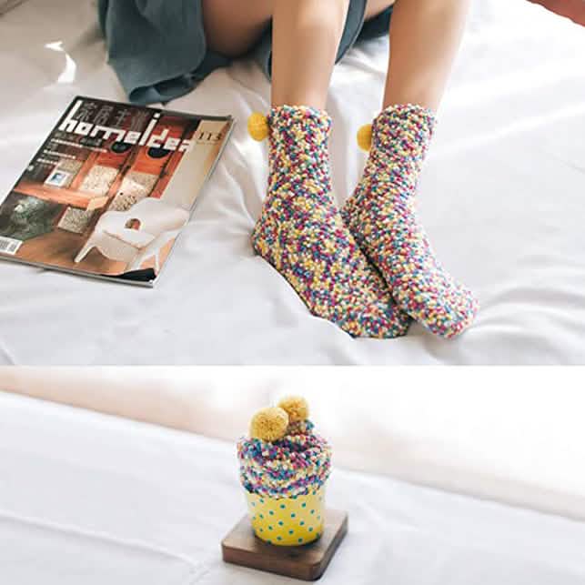 Lot de 3 paires : Chaussettes en laine pour bas de Noël – Cadeau de Noël pour femmes