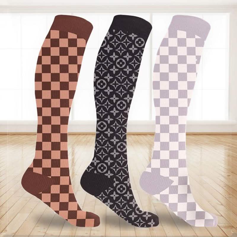 3 paires : Chaussettes de contention hautes, inspirées des créateurs