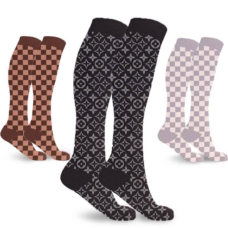 3 paires : Chaussettes de contention hautes, inspirées des créateurs