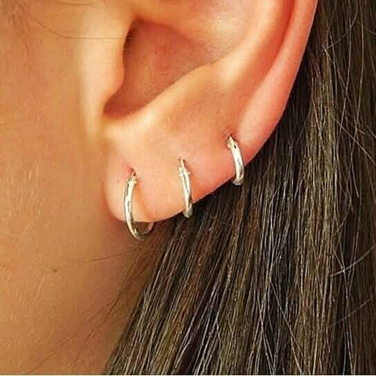 3 paires : boucles d'oreilles créoles sans fin