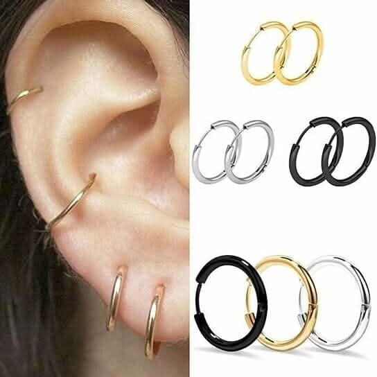 3 paires : boucles d'oreilles créoles sans fin