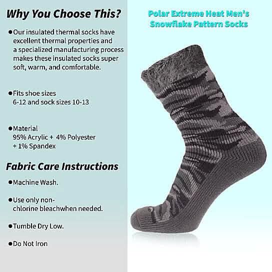 Lot de 3 paires : Chaussettes montantes chaudes et isolantes pour homme