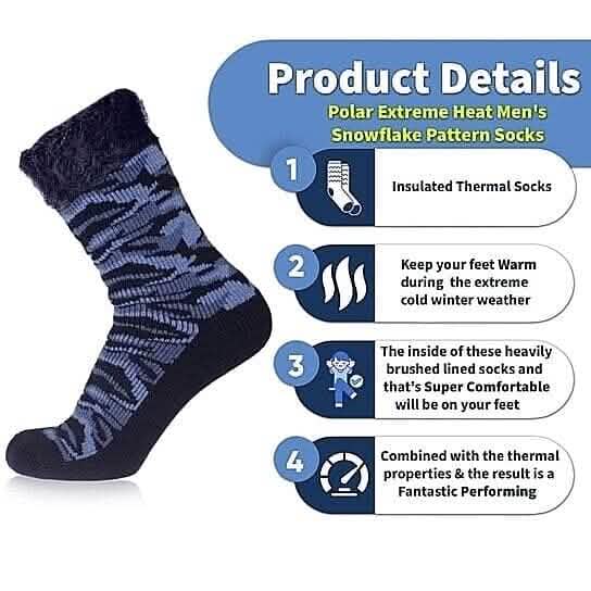 Lot de 3 paires : Chaussettes montantes chaudes et isolantes pour homme