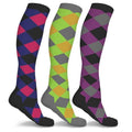 3 Paires : Chaussettes de compression à motifs - Modèles et tailles assortis