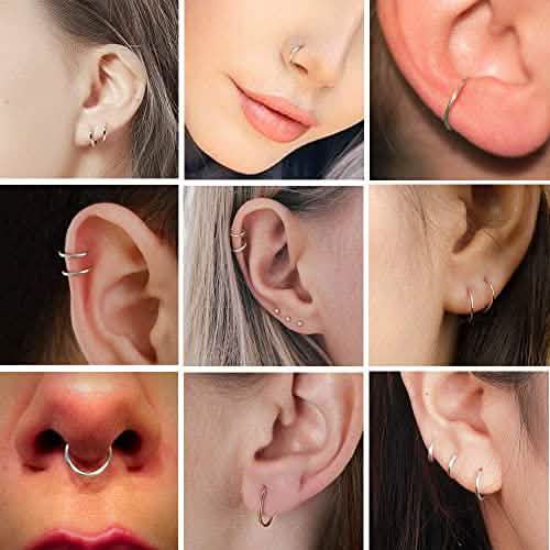 Lot de 3 paires de petites boucles d'oreilles créoles en argent sterling