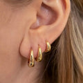 3 paires : boucles d'oreilles en cuivre, élégantes et simples