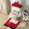Ensemble 3 pièces : Housse de siège de toilette et tapis Père Noël