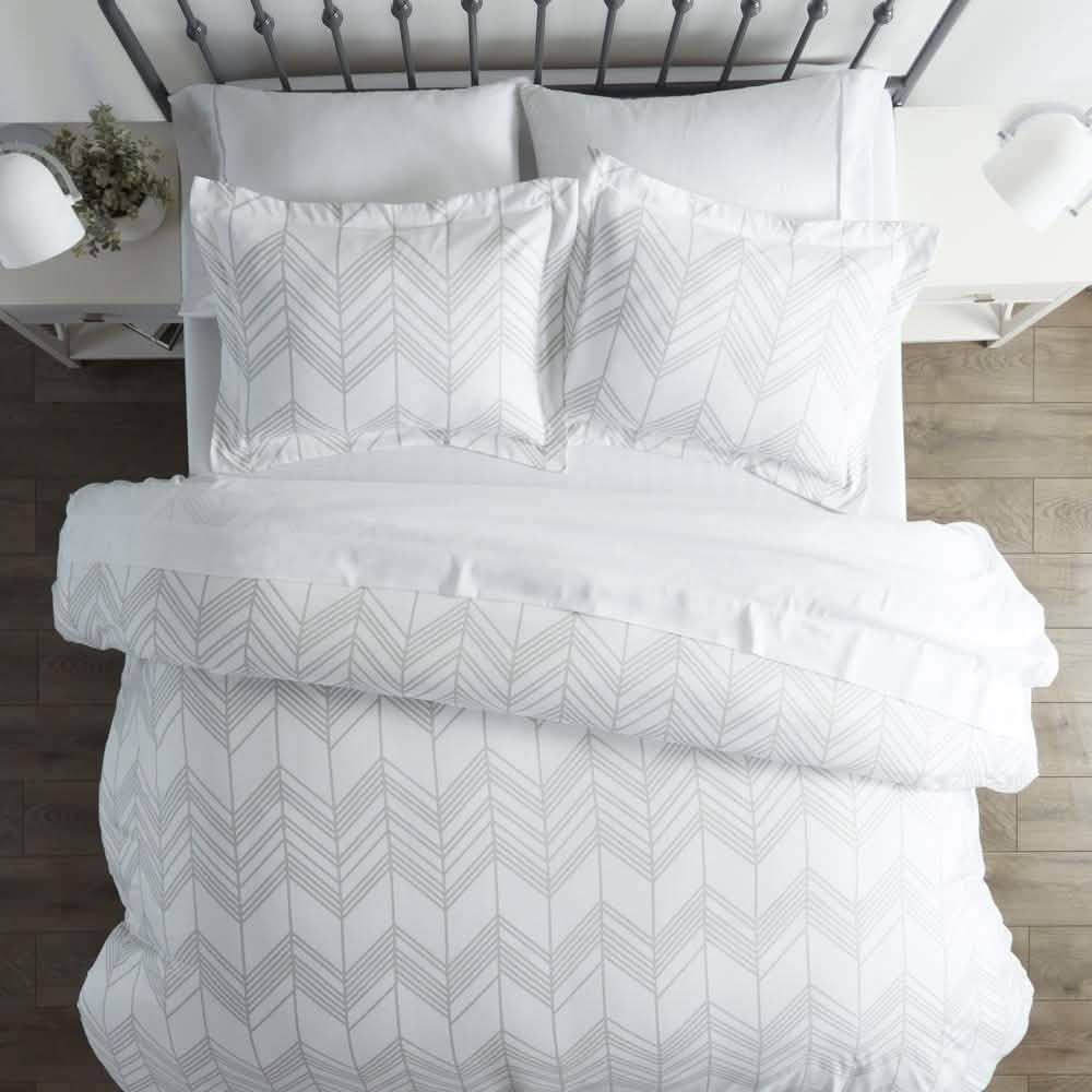 Ensemble de housse de couette 3 pièces : Motif chevron des Alpes
