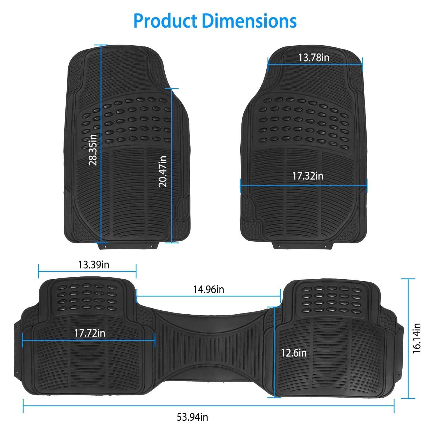 Ensemble de 3 tapis de sol automobiles