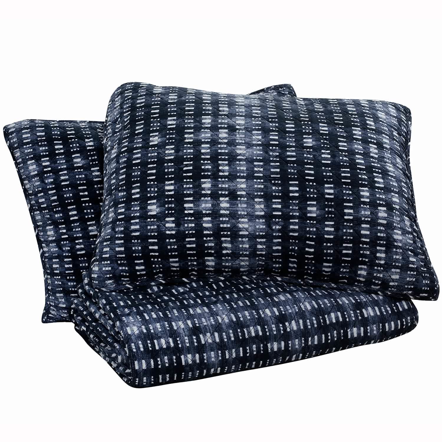 3-pièces : Ensemble de Couette en Coton Tissu Bogolan Indigo Global