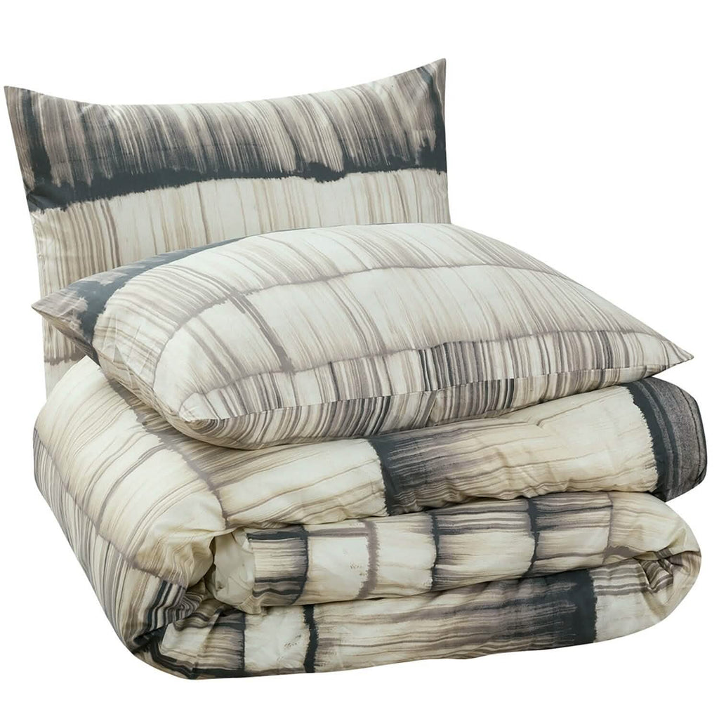 Ensemble de lit 3 pièces avec couette Stria Stripe Global