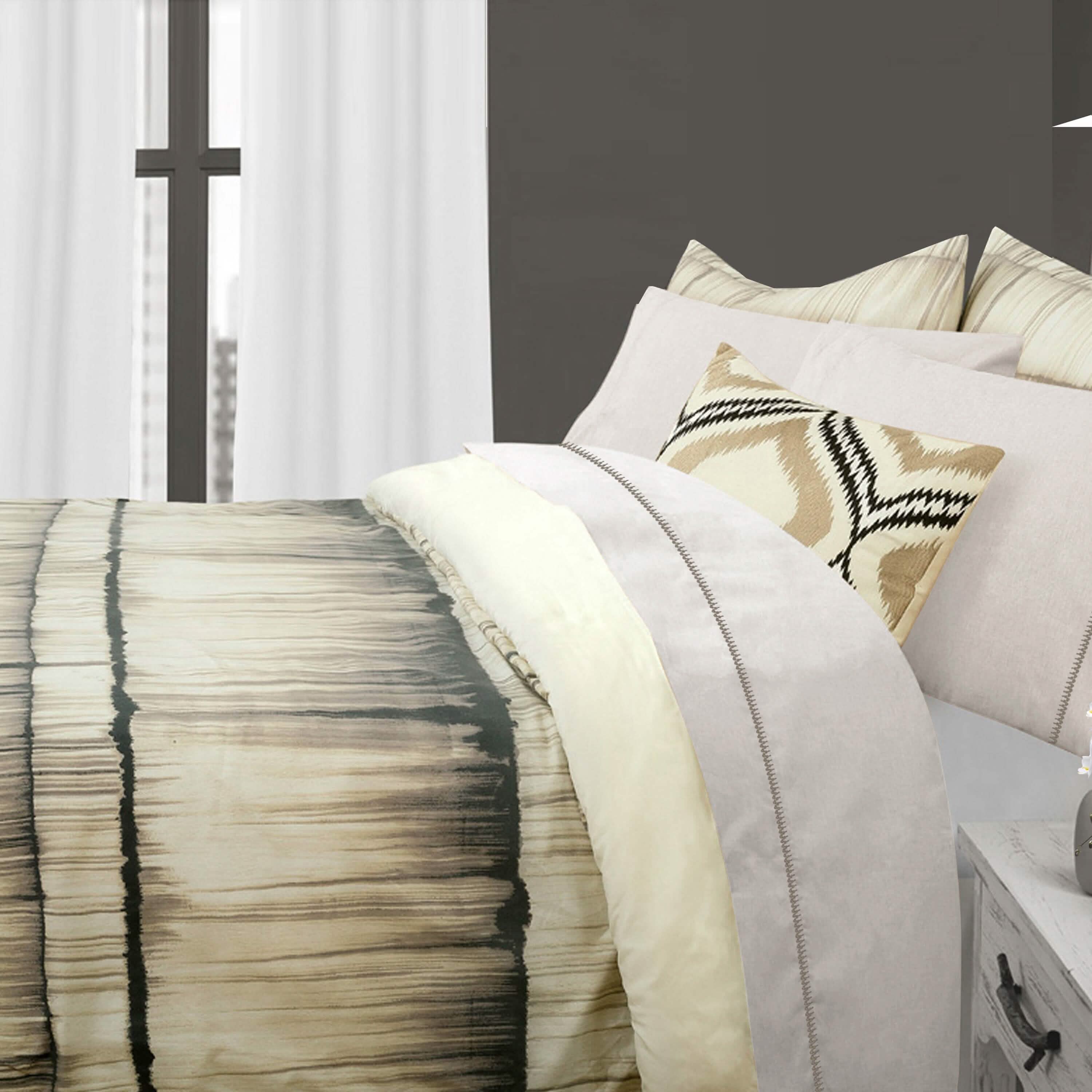 Ensemble de lit 3 pièces avec couette Stria Stripe Global