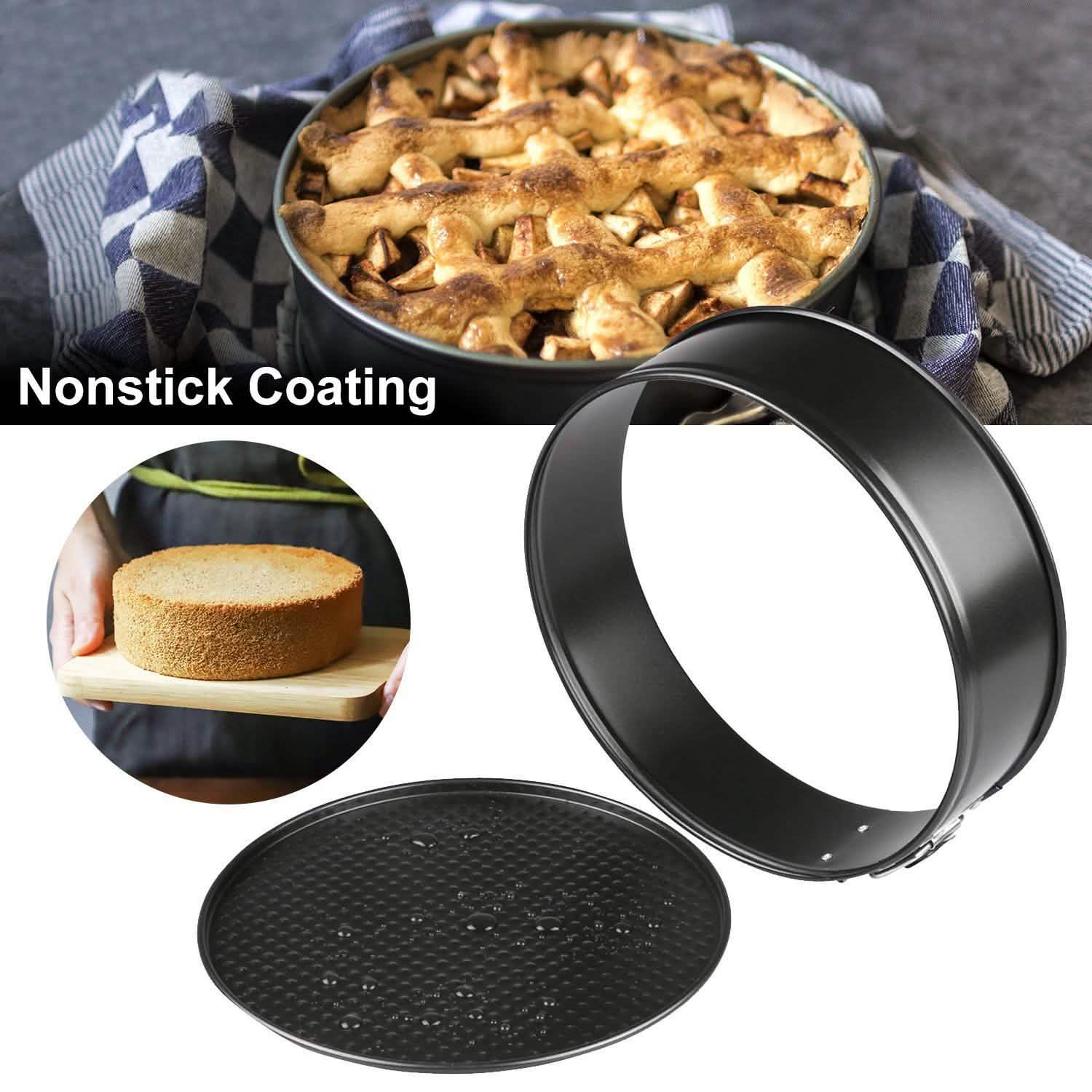 Lot de 3 moules à charnière antiadhésifs à fond amovible