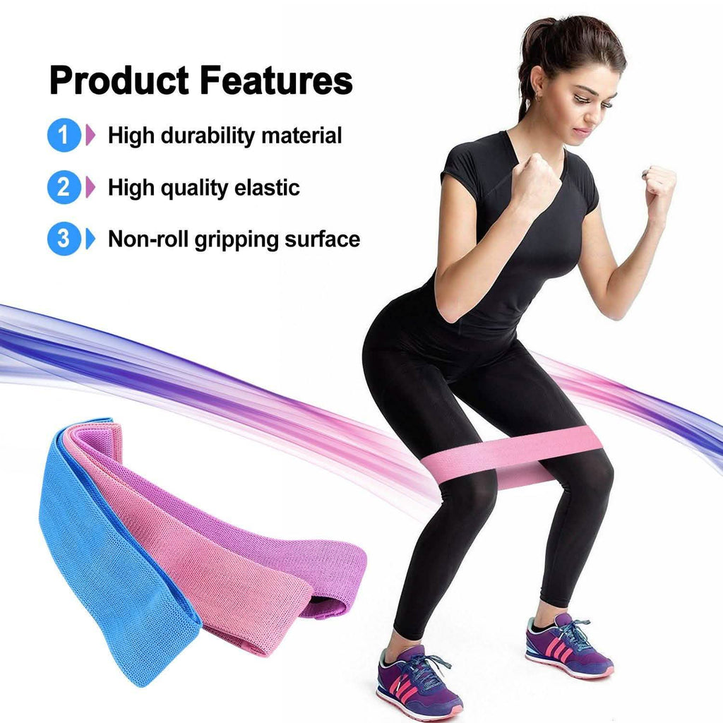 Ensemble de 3 bandes de résistance pour entraînement hanches et jambes
