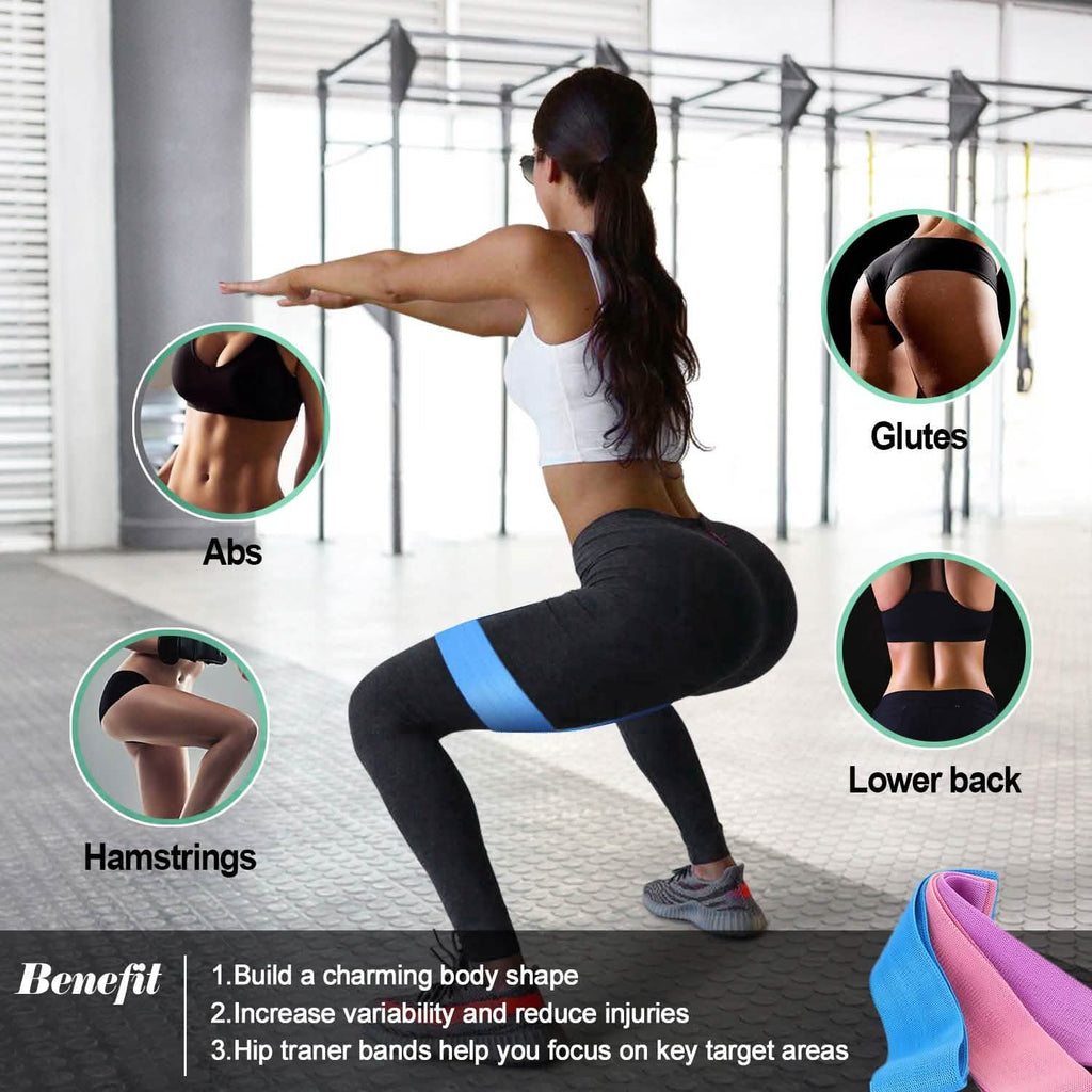 Ensemble de 3 bandes de résistance pour entraînement hanches et jambes