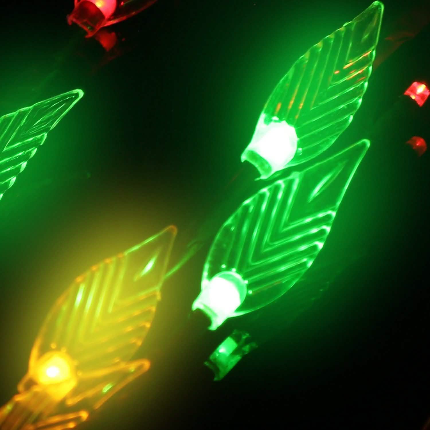 Ensemble de 3 : 60 LED solaires pour jardin, forme de feuille de branche, lampe