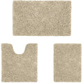 Ensemble 3 Pièces : Tapis de Salle de Bain Ultra Doux, Antidérapant et en Chenille Absorbante