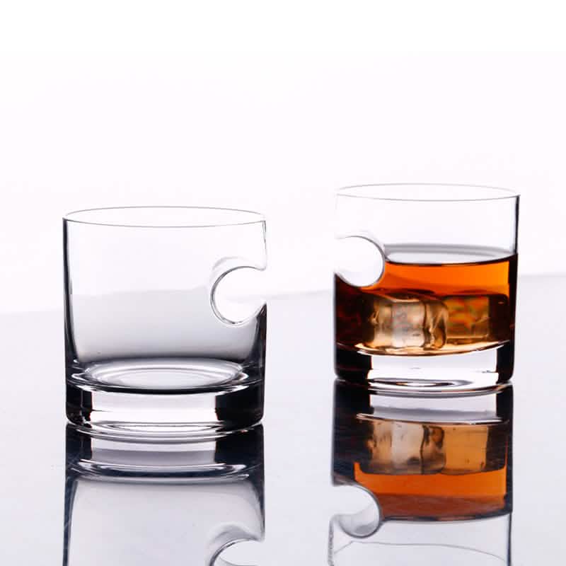 Ensemble 3 pièces : Verres à whisky avec support à cigare et coupe-cigare
