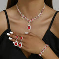 Ensemble 3 pièces : Parure de bijoux de mariée élégante – Combo boucles d'oreilles, collier et bracelet incrustés de strass