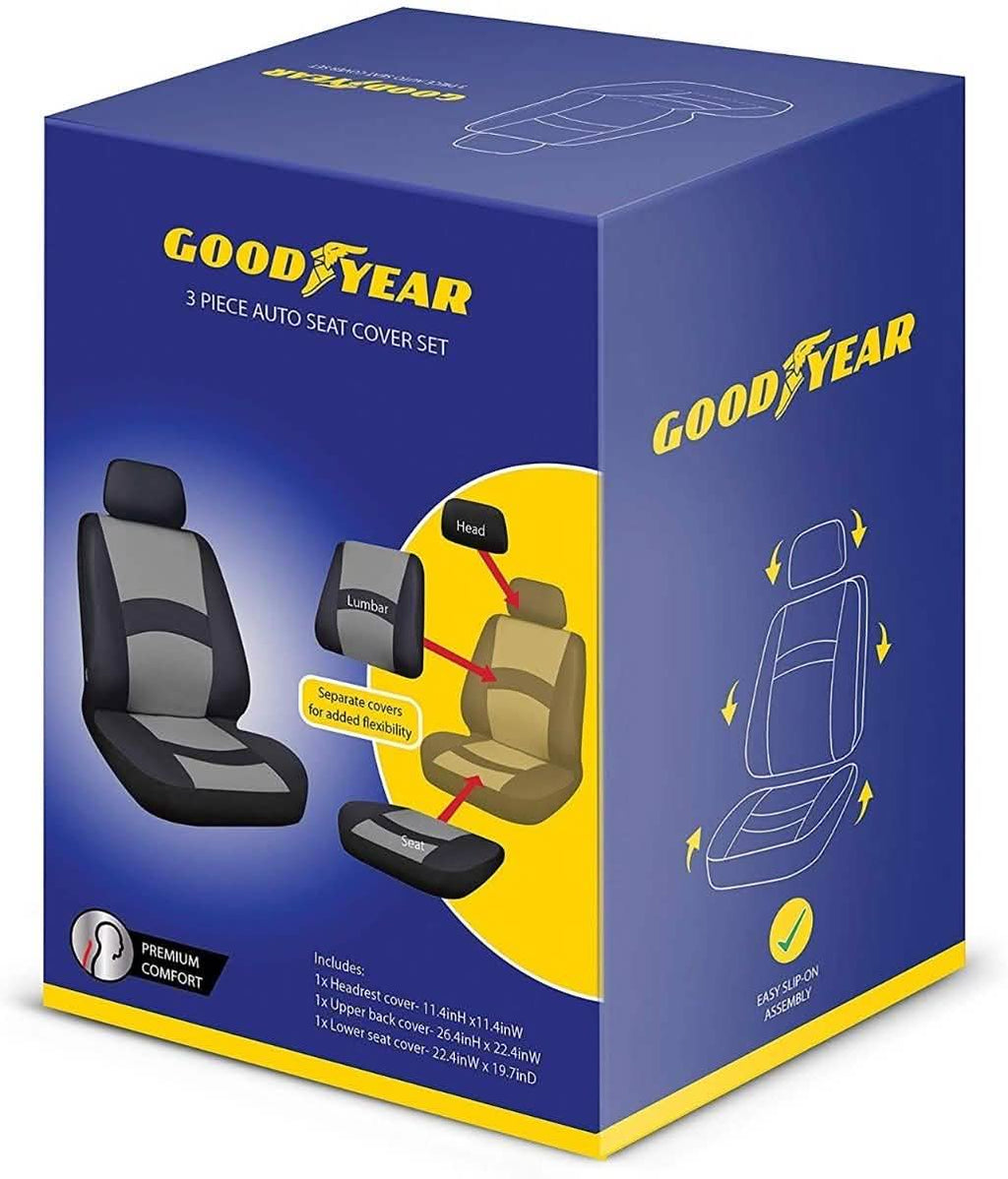 Ensemble 3 pièces : Housse de siège auto Goodyear