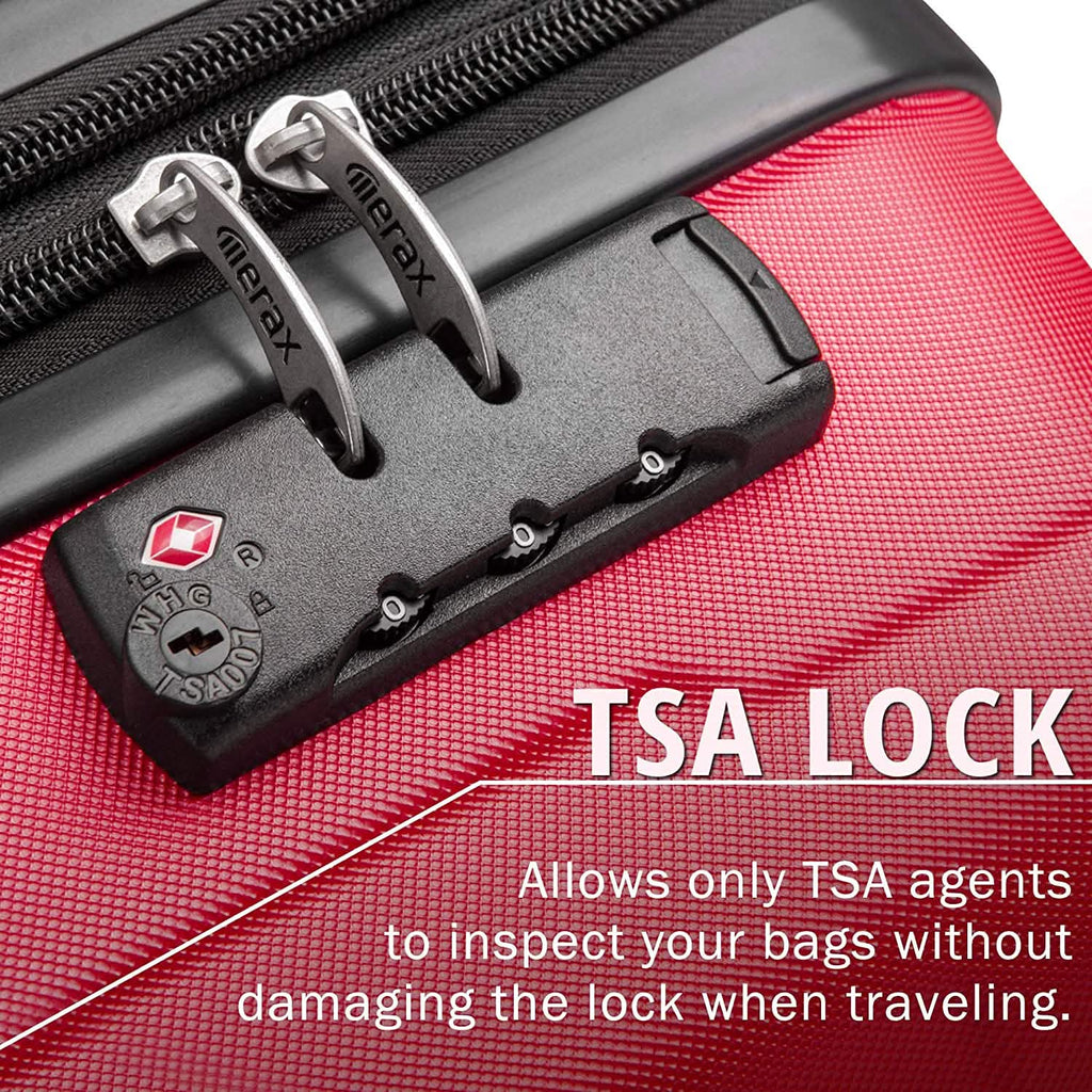 Ensemble de 3 valises rigides légères avec roulettes multidirectionnelles et cadenas TSA