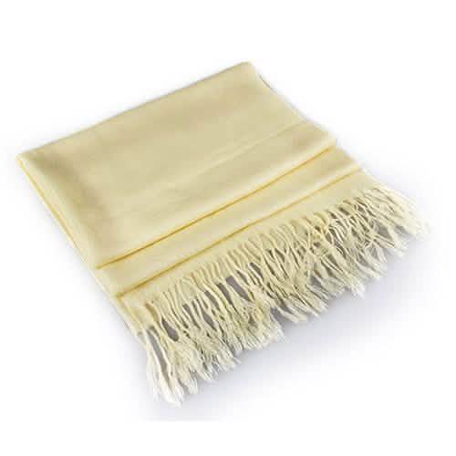 Ensemble 3 pièces : Écharpe douce en fausse soie pashmina à pampilles, couleur unie