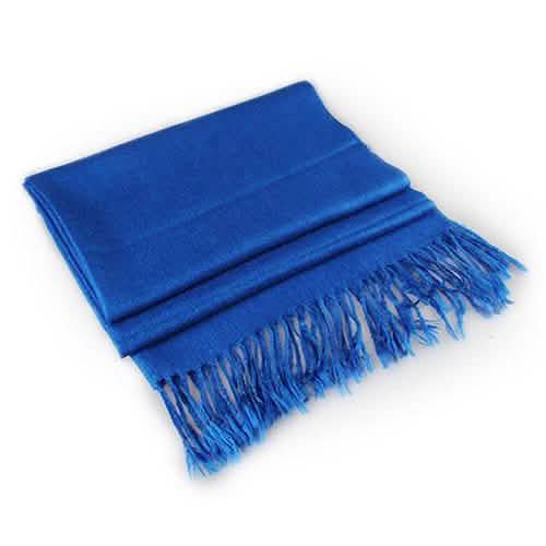 Ensemble 3 pièces : Écharpe douce en fausse soie pashmina à pampilles, couleur unie