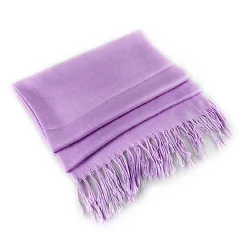 Ensemble 3 pièces : Écharpe douce en fausse soie pashmina à pampilles, couleur unie