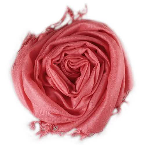 Ensemble 3 pièces : Écharpe douce en fausse soie pashmina à pampilles, couleur unie
