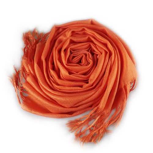 Ensemble 3 pièces : Écharpe douce en fausse soie pashmina à pampilles, couleur unie