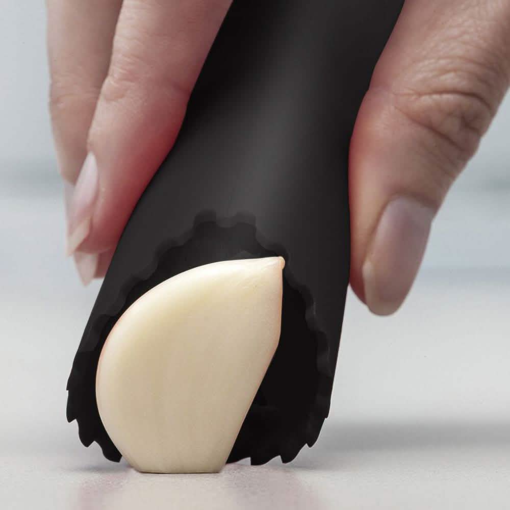 Ensemble 3 pièces : presse-ail et éplucheur en acier inoxydable avec brosse de nettoyage