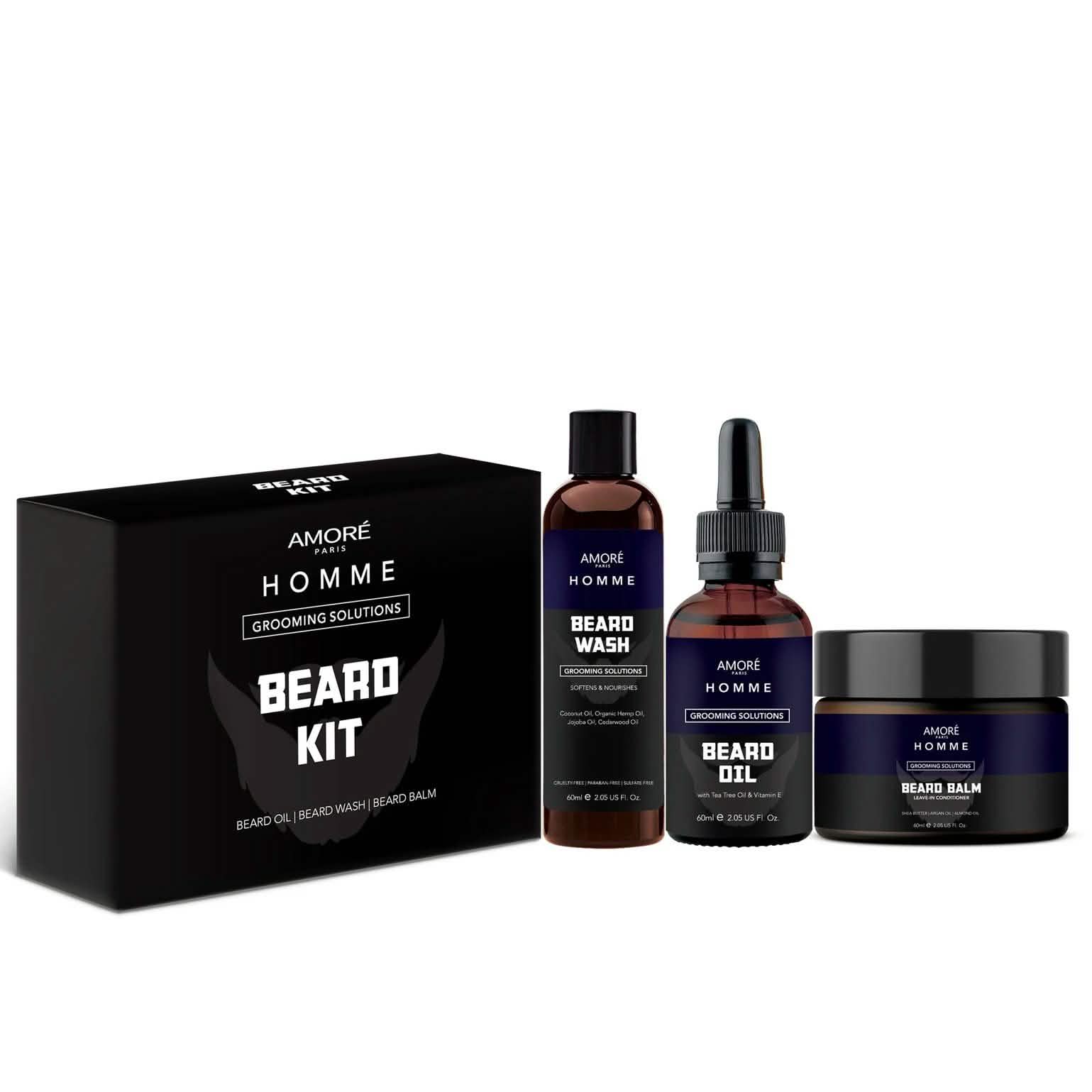 Ensemble 3 pièces : Trousse de Soin et de Toilettage pour Barbe Ultime