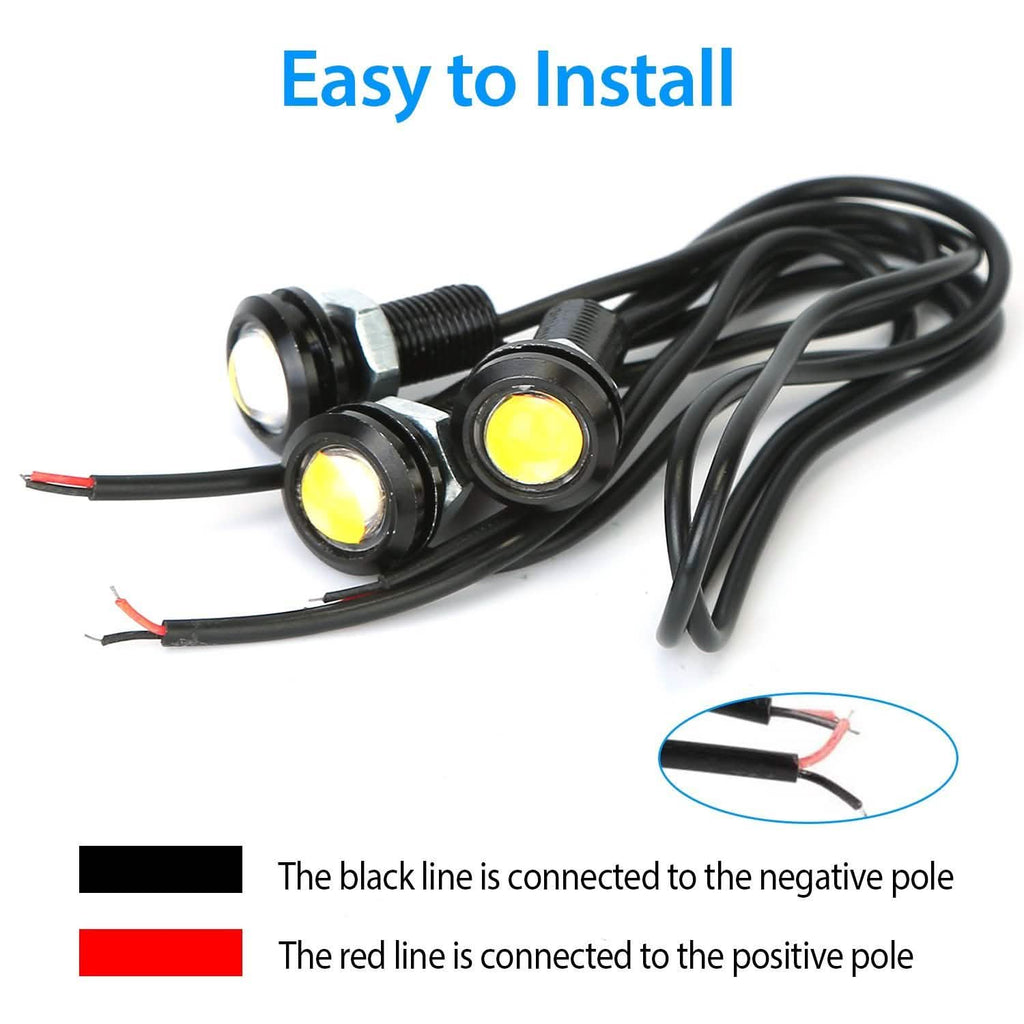 Lot de 3 : Feux LED Œil d'aigle ambrés