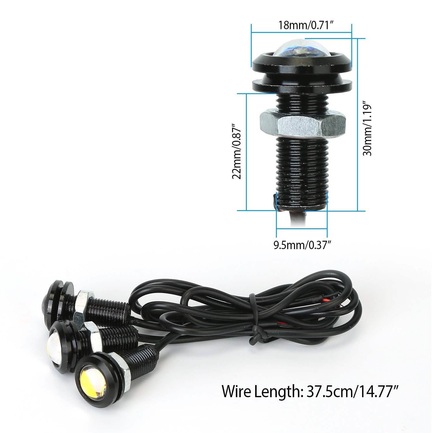Lot de 3 : Feux LED Œil d'aigle ambrés