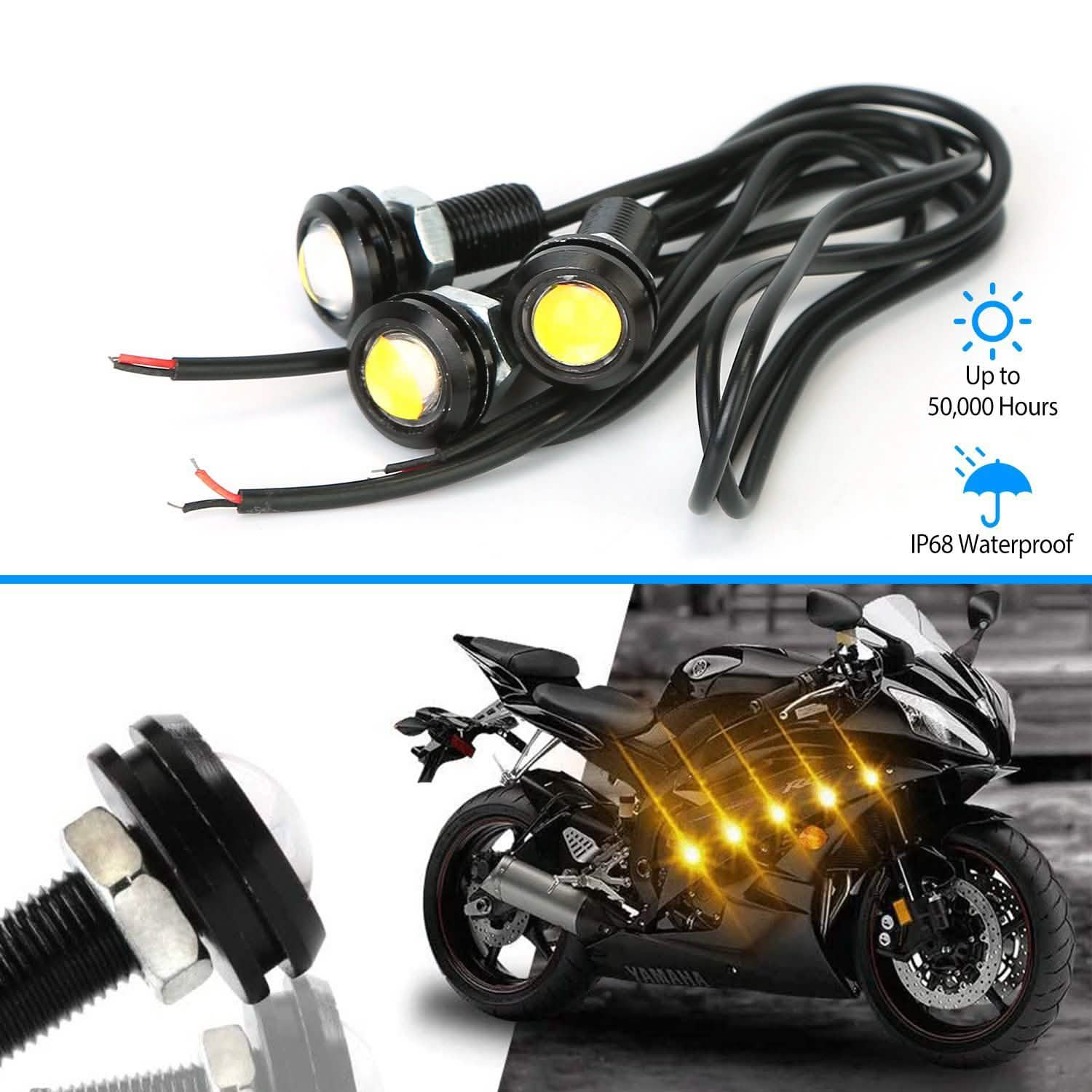 Lot de 3 : Feux LED Œil d'aigle ambrés