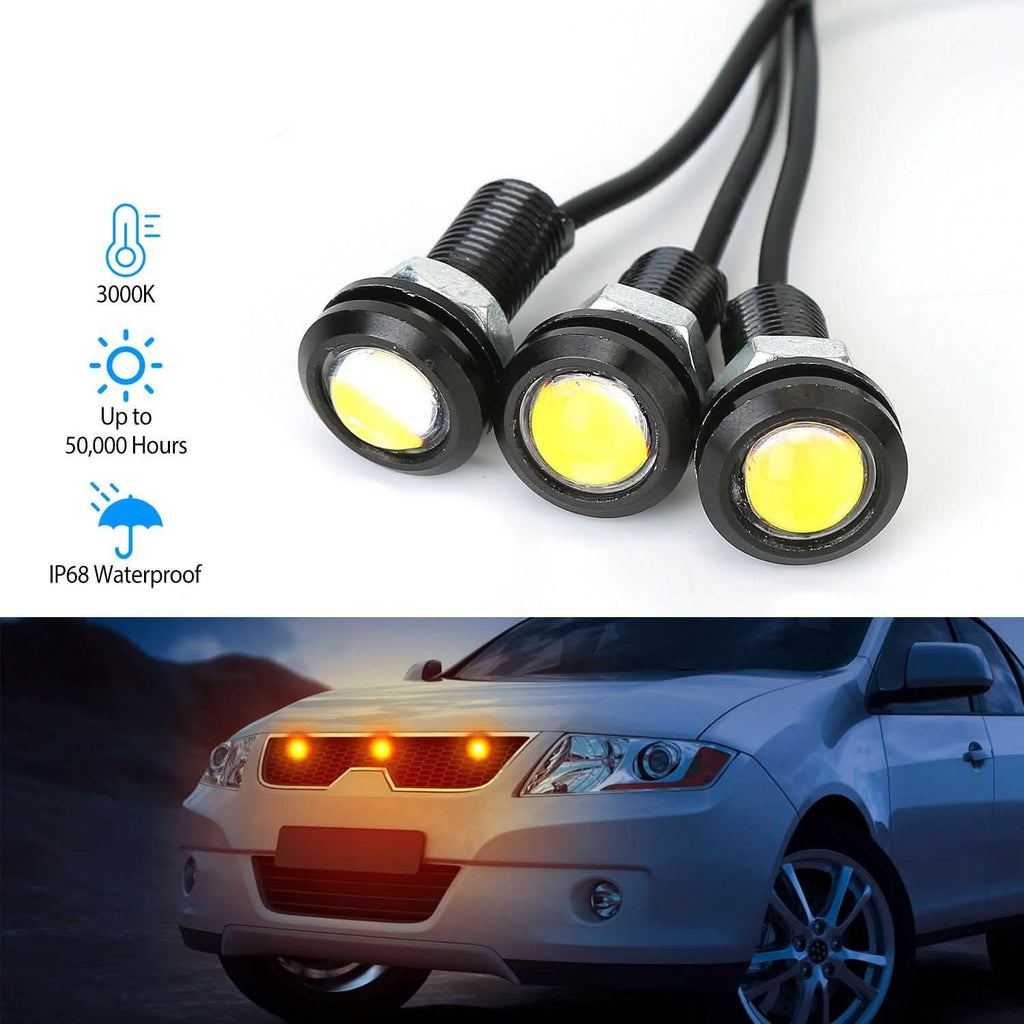 Lot de 3 : Feux LED Œil d'aigle ambrés