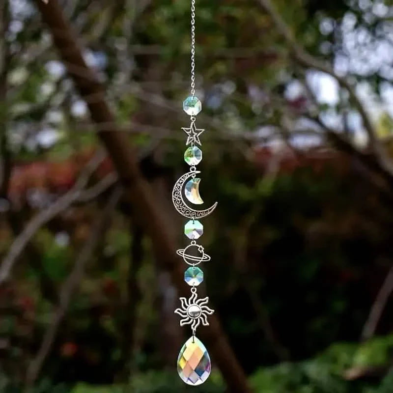 Lot de 3 : Attrape-vent en cristal pendentif capteur prismes de diamant