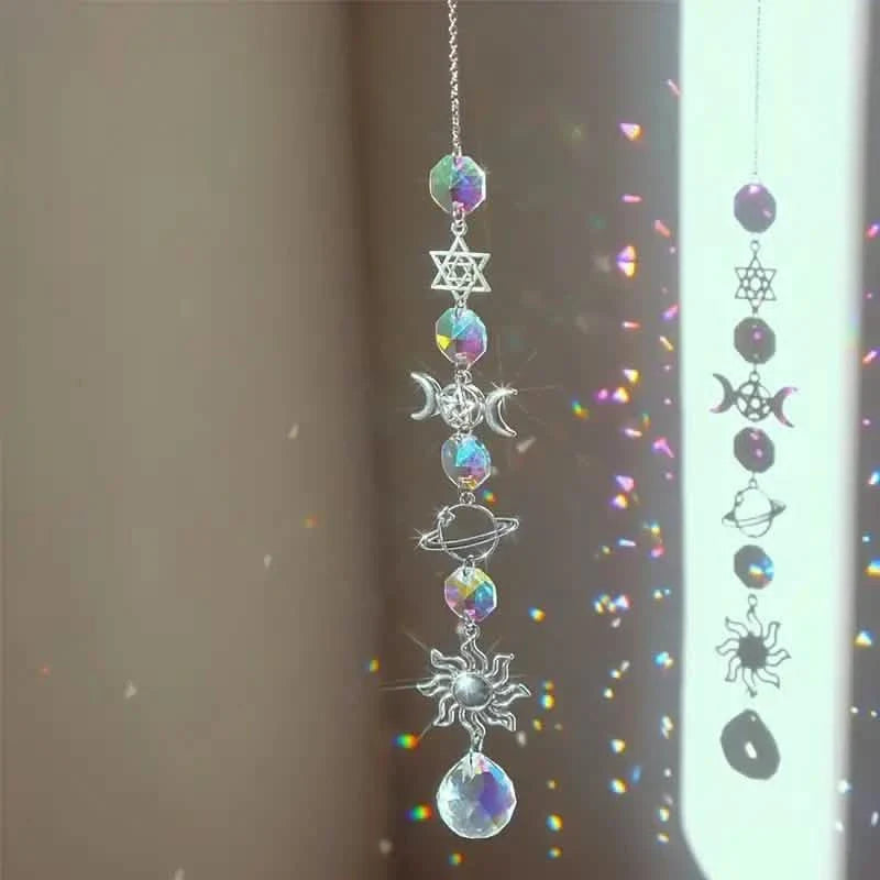 Lot de 3 : Attrape-vent en cristal pendentif capteur prismes de diamant