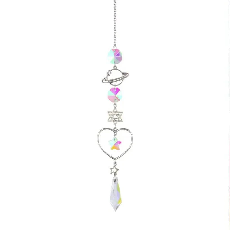 Lot de 3 : Attrape-vent en cristal pendentif capteur prismes de diamant
