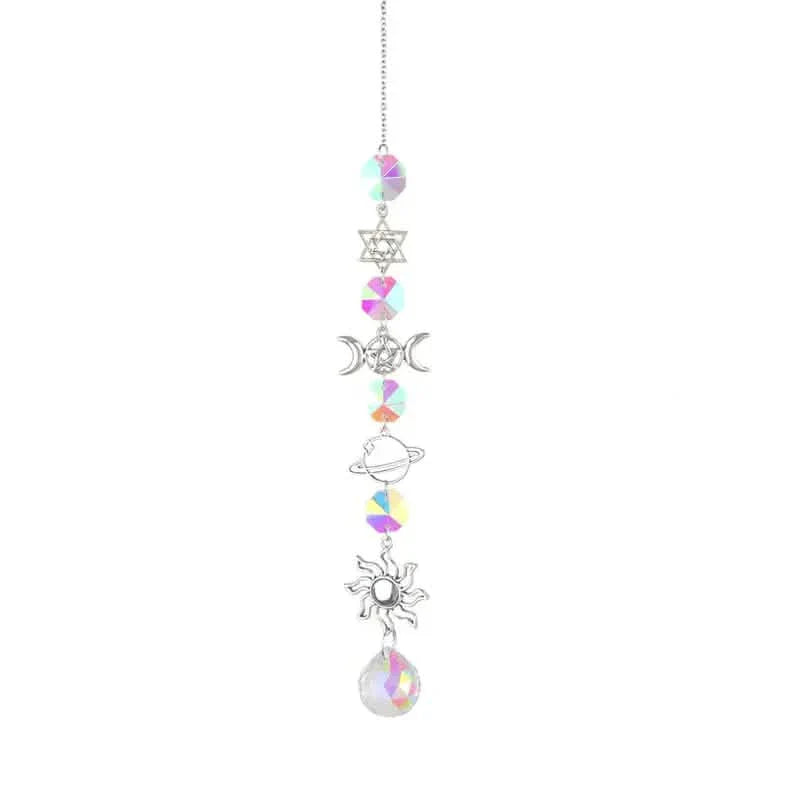 Lot de 3 : Attrape-vent en cristal pendentif capteur prismes de diamant