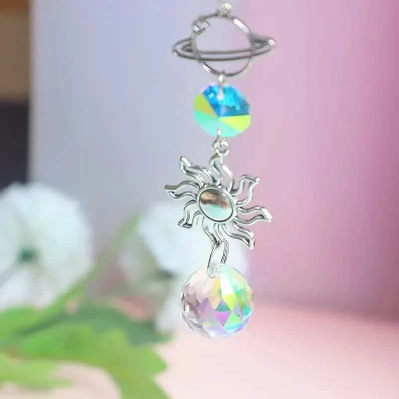 Lot de 3 : Attrape-vent en cristal pendentif capteur prismes de diamant