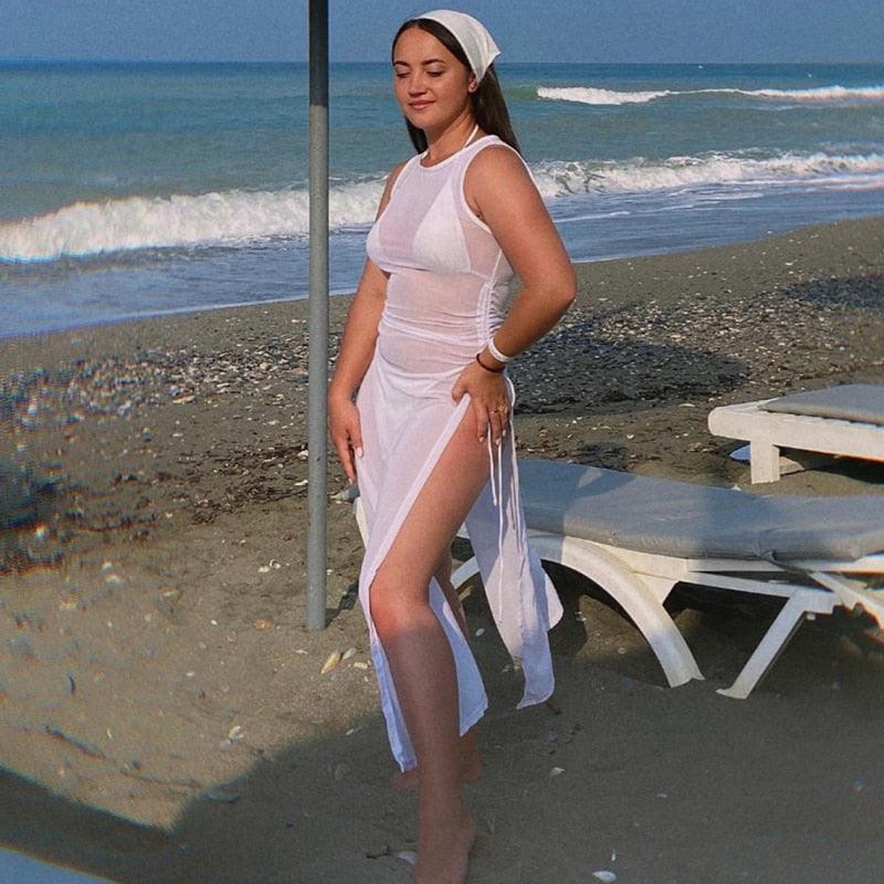 Ensemble 3 pièces maillot de bain femme col montant, paréo, jupes, bikini triangle licou, robe longue, cache-maillot de bain