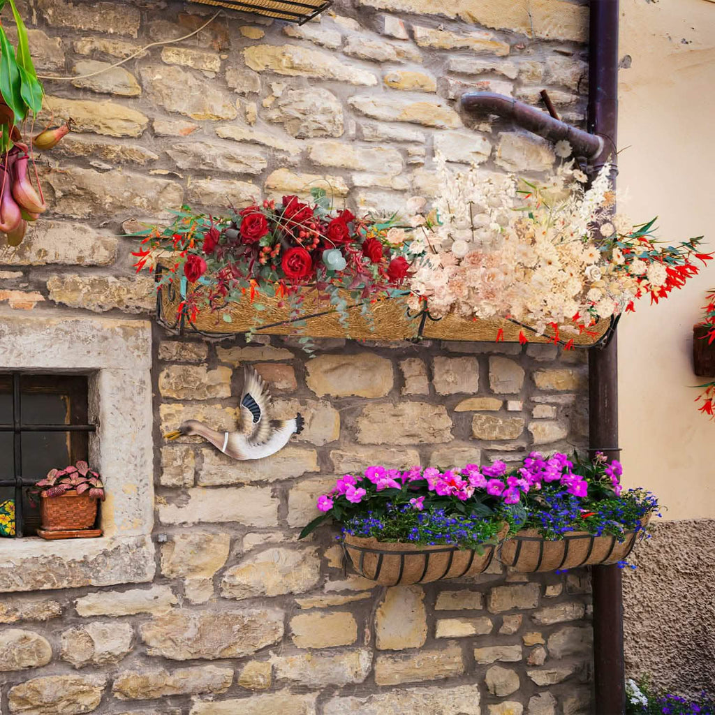 3 pièces : Jardinière demi-lune de remplacement en fibre de coco pour bac à fleurs
